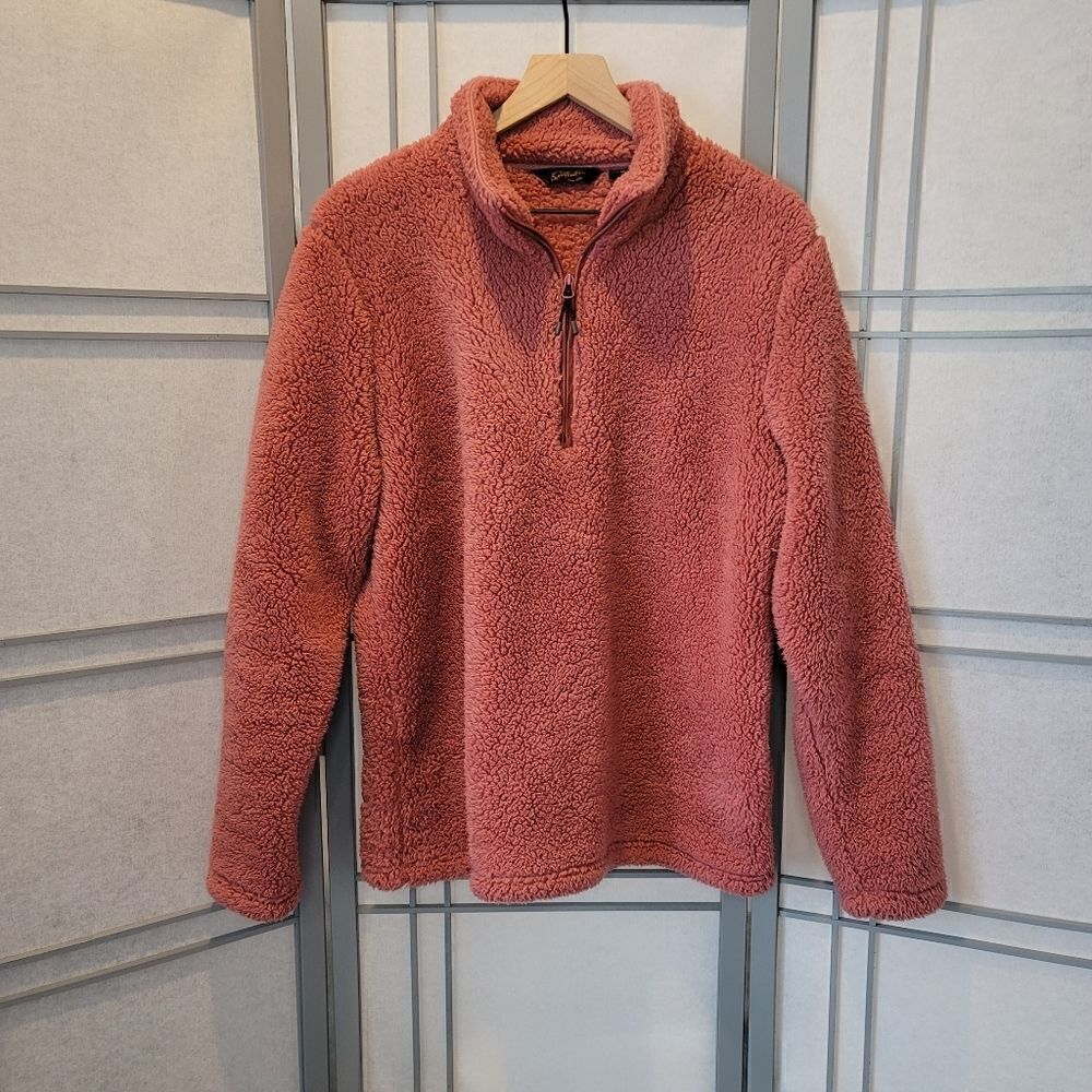 Sportscaster Pink Sherpa Pullover, Super Soft, Women's Size Medium